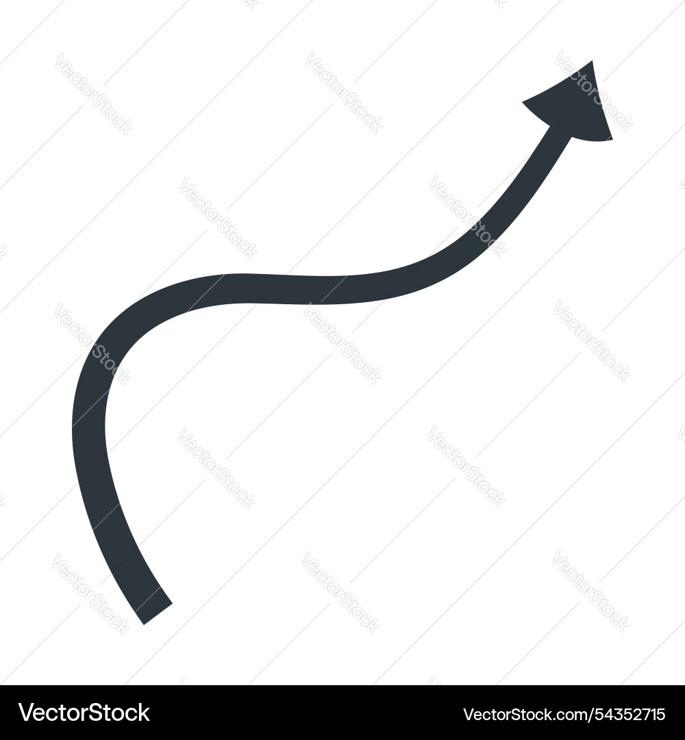 Thin black curved arrow or pointer for creating Vector Image