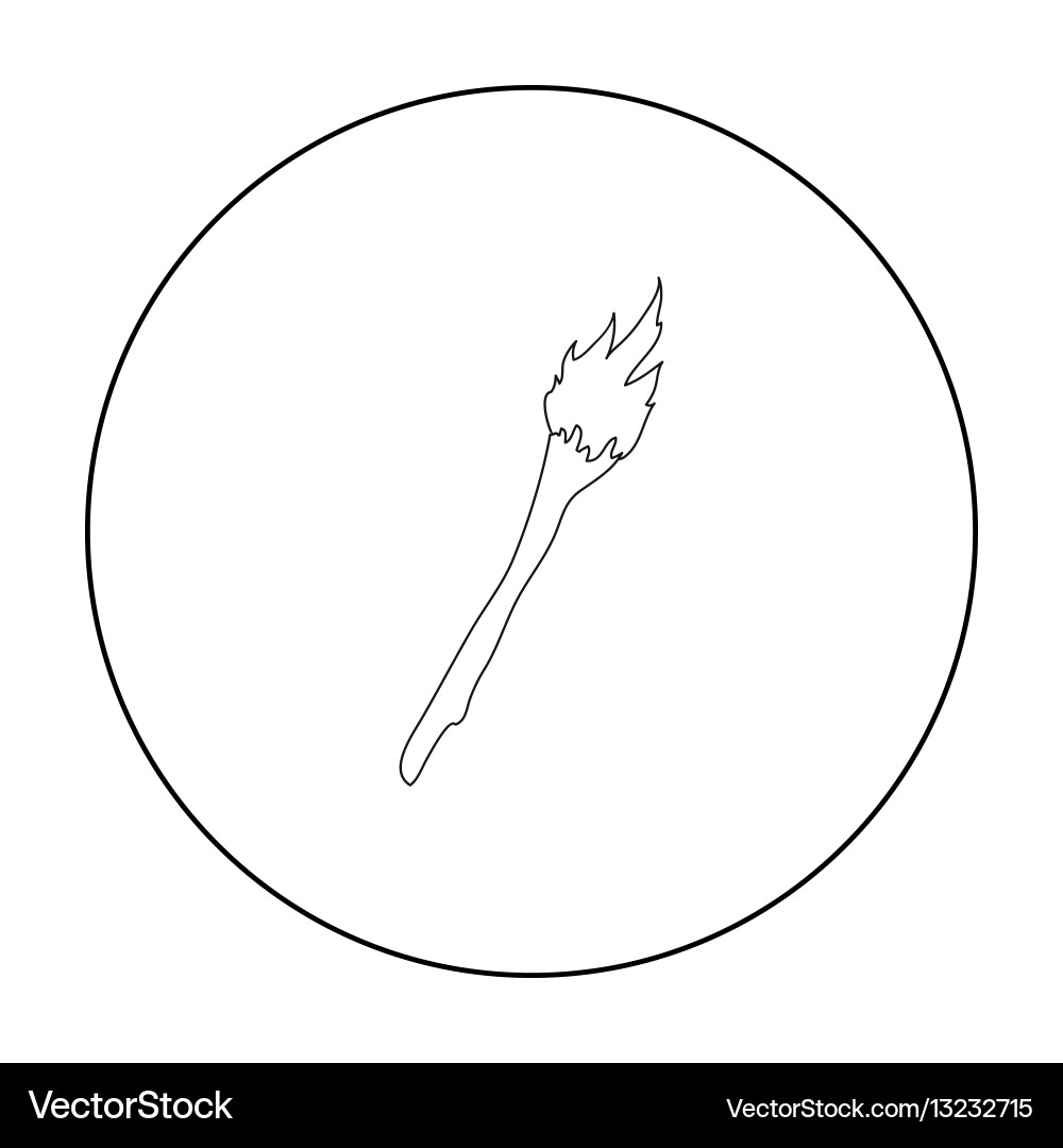 Torch icon in outline style isolated on white vector image