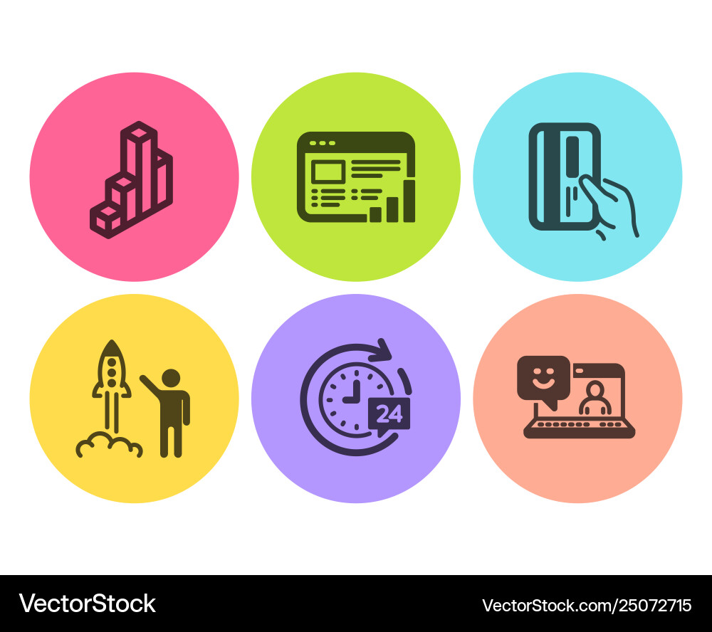 Web report 3d chart and payment card icons set Web report 3d chart and payment card icons set vector image