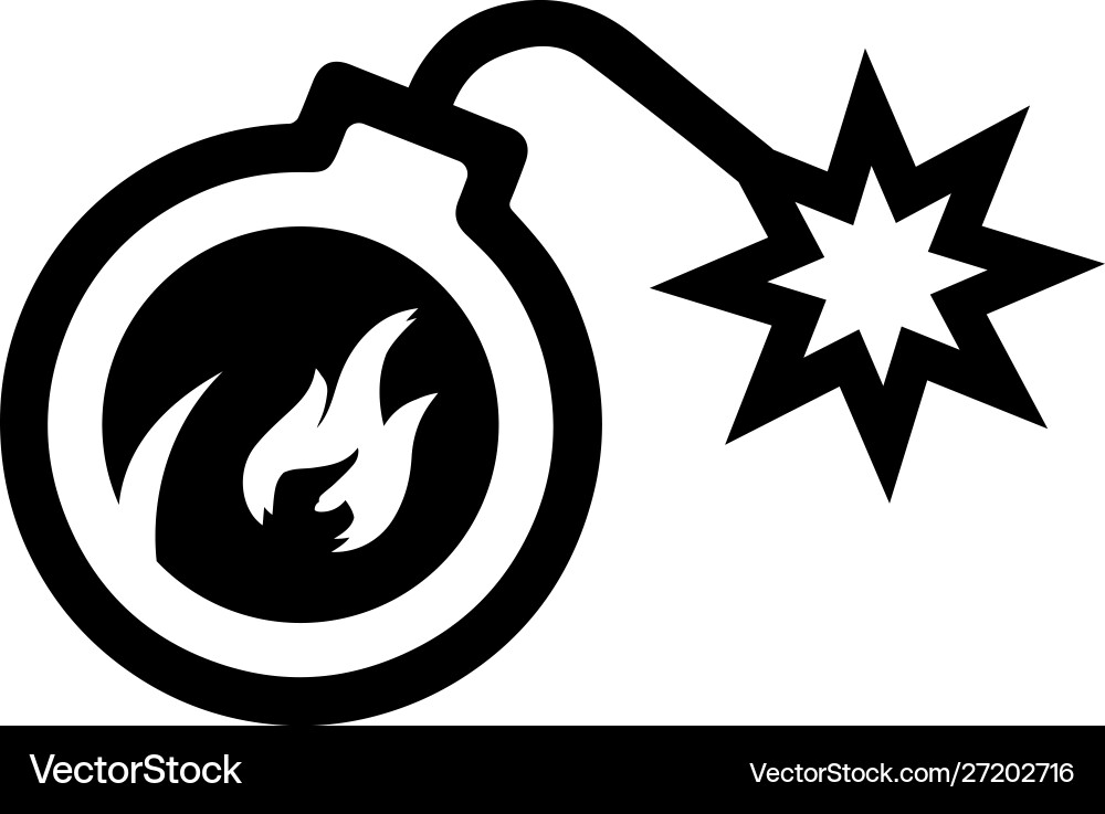 Bomb attack exploding dynamite tnt icon vector image
