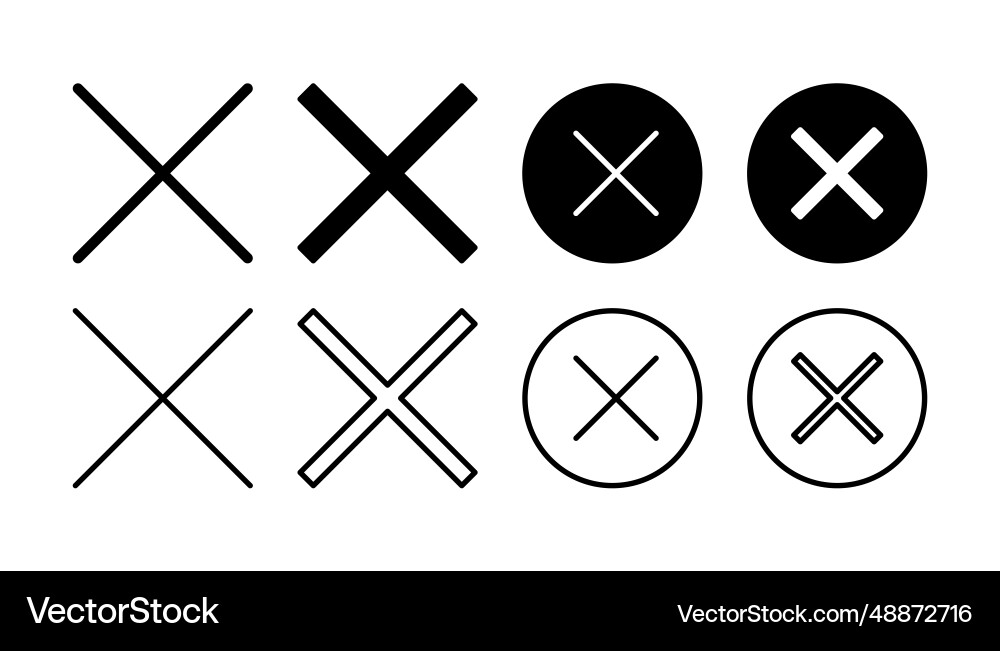 Close icon delete remove cancel exit symbol Close icon delete remove cancel exit symbol vector image