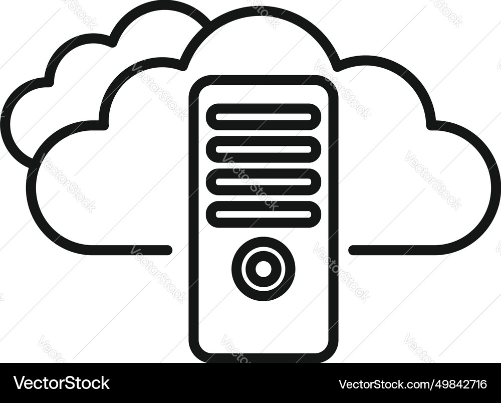 Computer cloud data icon outline storage Vector Image