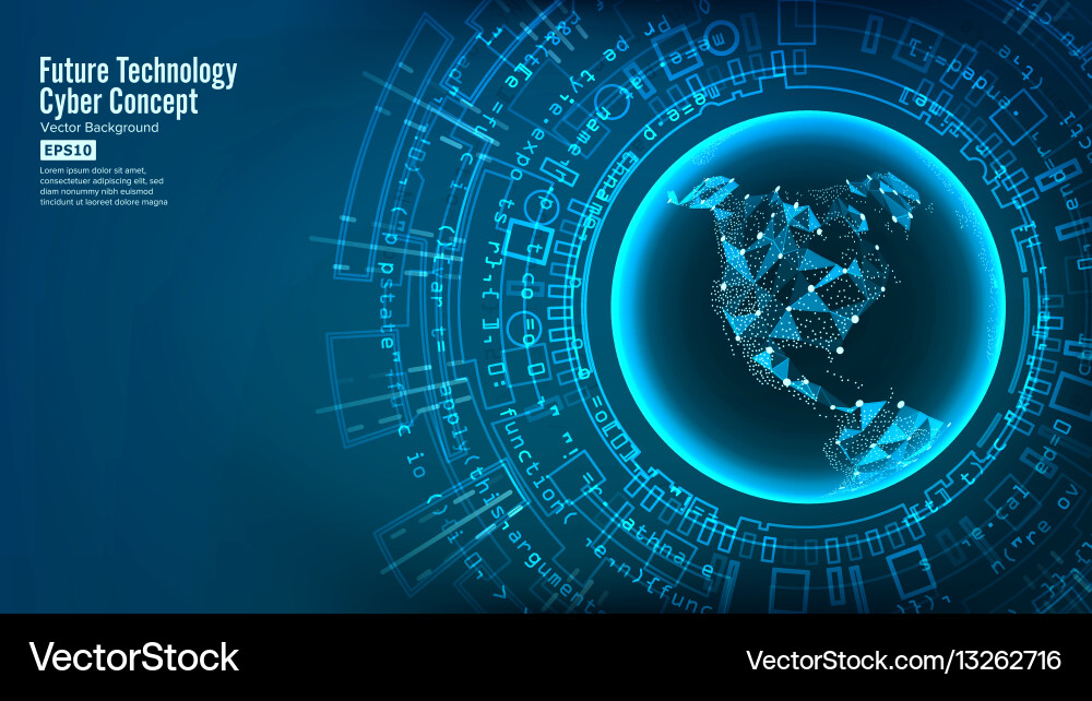 Cybernetic Network Abstract Background vector image