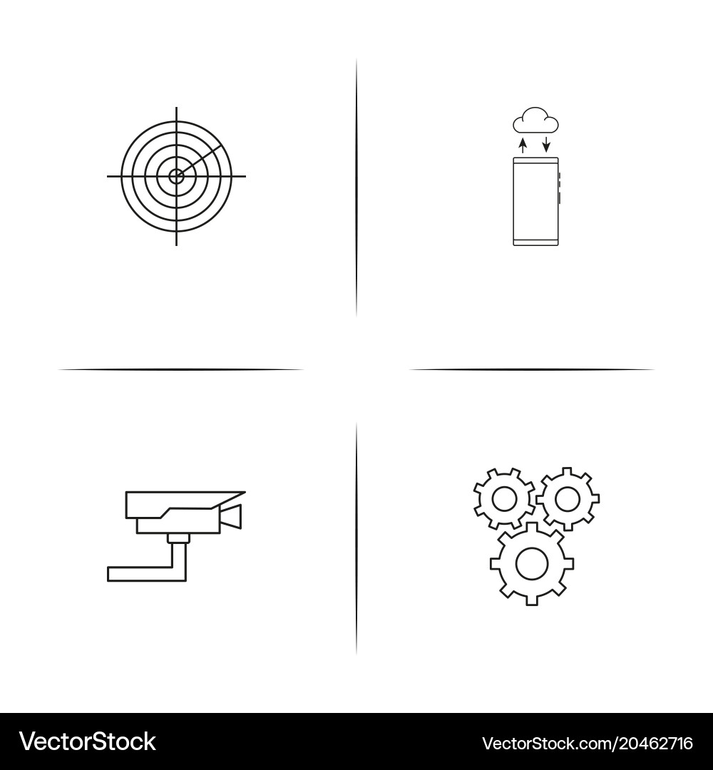 Devices simple linear icon set outline icons Vector Image