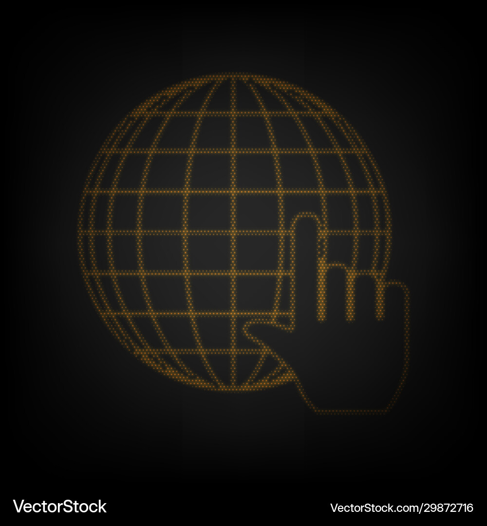 Earth globe with cursor icon as grid small Vector Image