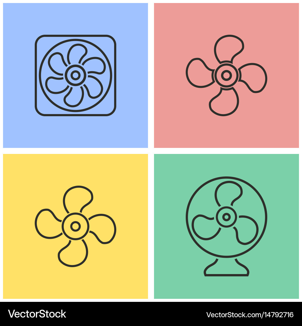 Fan icon set Royalty Free Vector Image - VectorStock