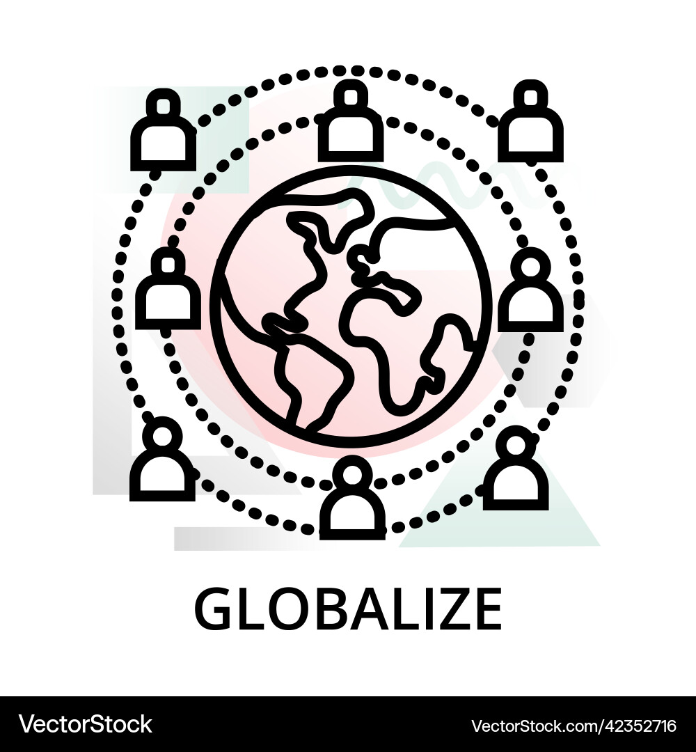 Globalize icon on abstract background Globalize icon on abstract background vector image