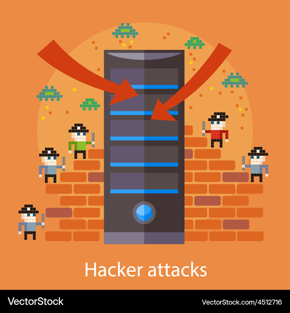 Hacker attaks vector image