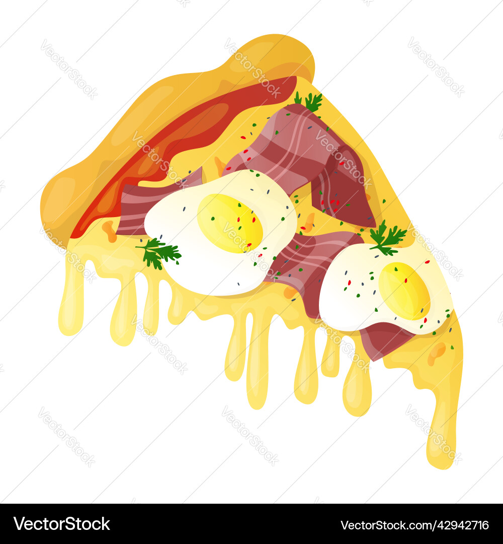 Isolated image with triangular slice pizza Isolated image with triangular slice pizza vector image