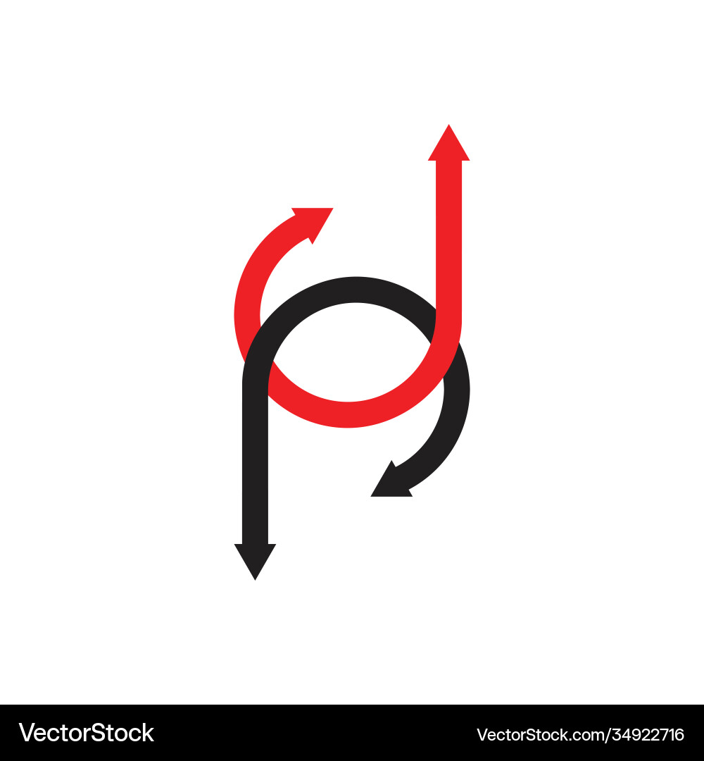 Jr linked arrow simple logo Vector Image