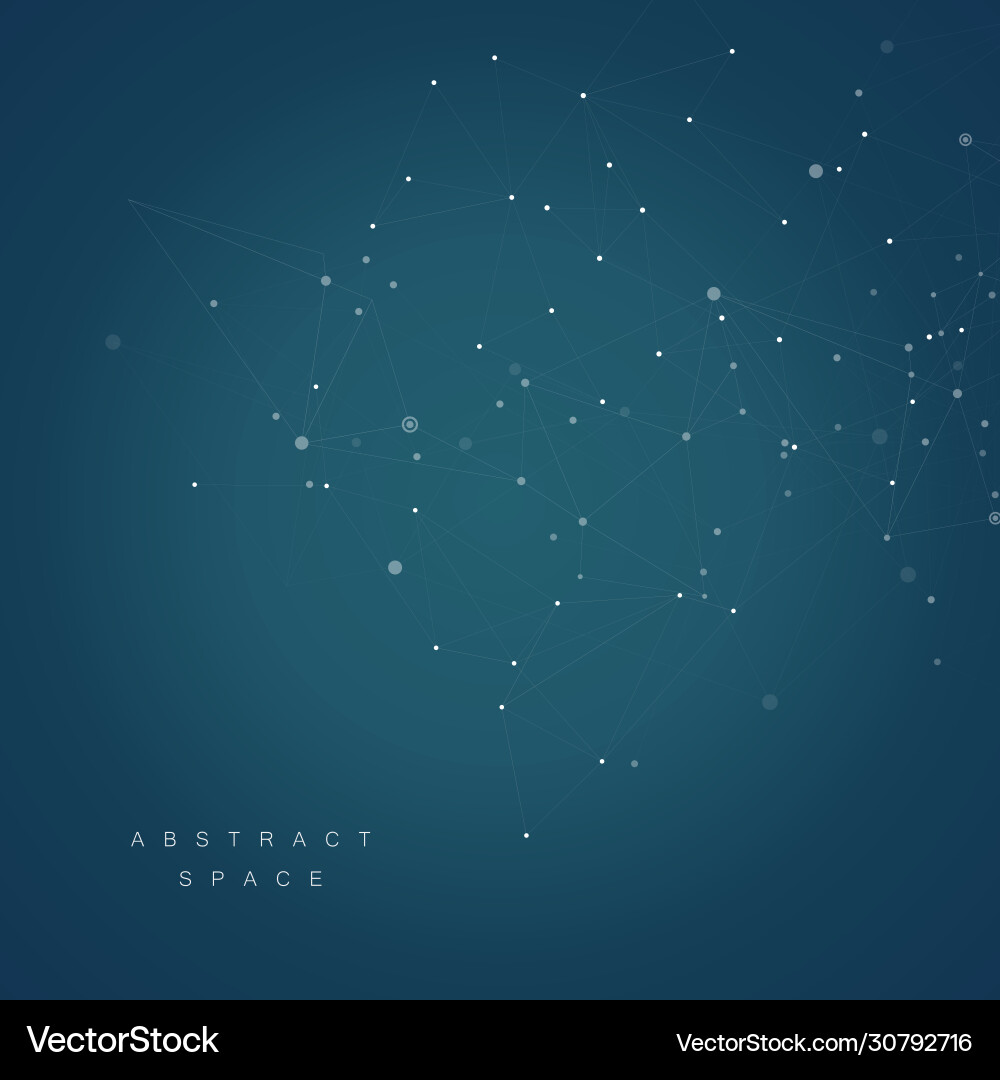 Molecules and neurons with connected dots Vector Image