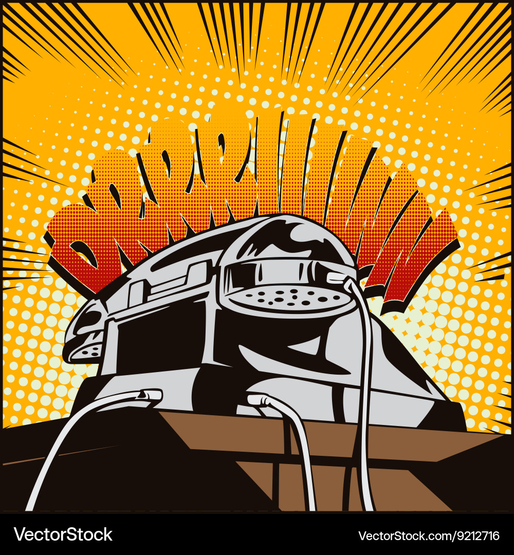 Object in retro style phone vector image