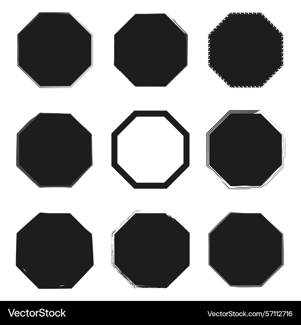 Octagon tile pattern alternating solid outline Octagon tile pattern alternating solid outline Vector Image
