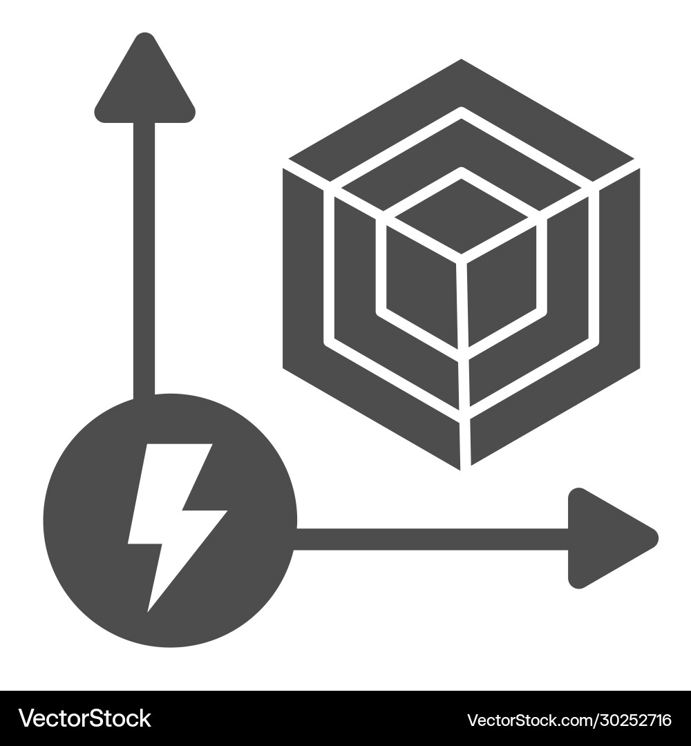 Power performance chart solid icon energy graph Vector Image