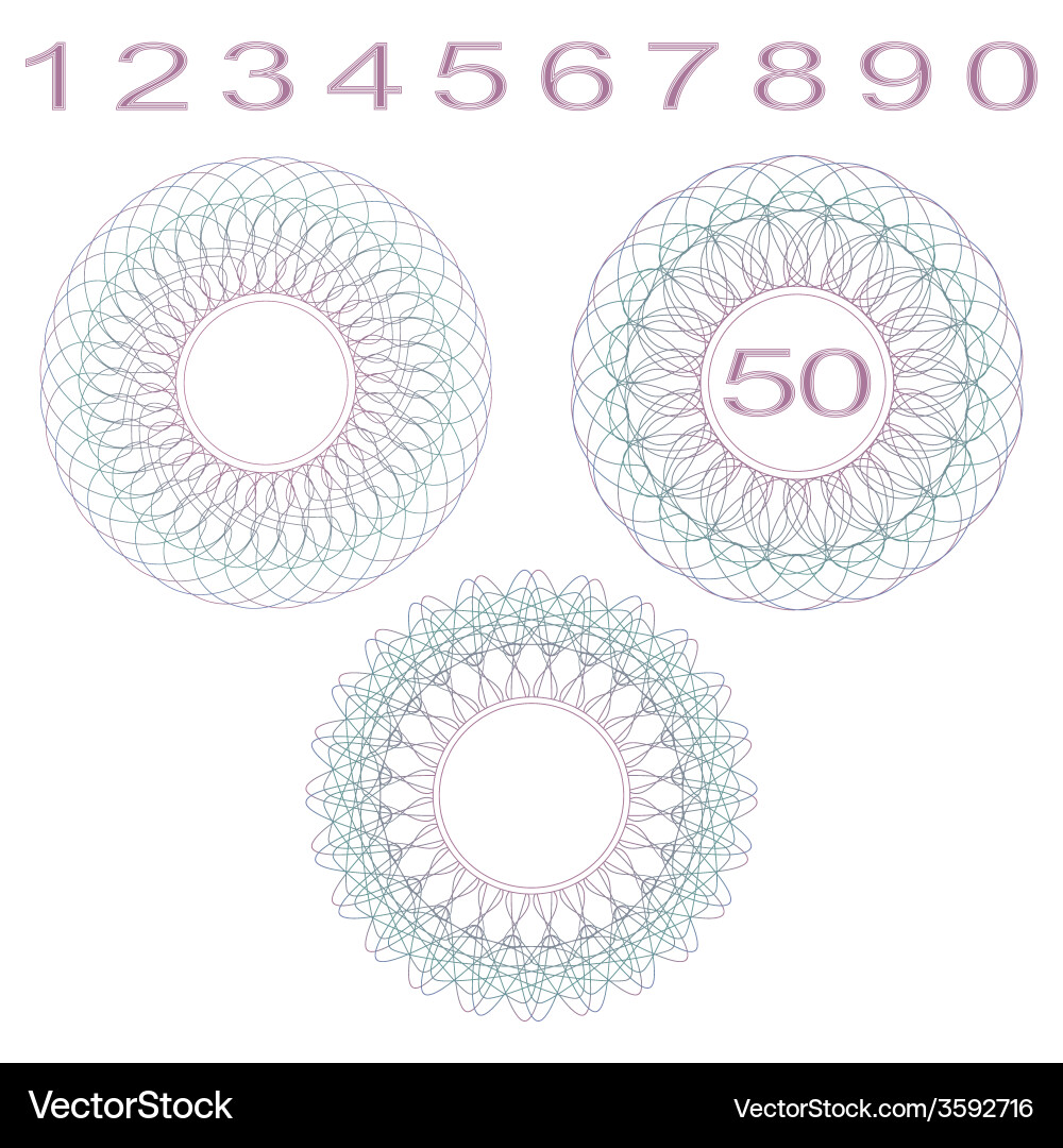 Rosettes and numbers vector image