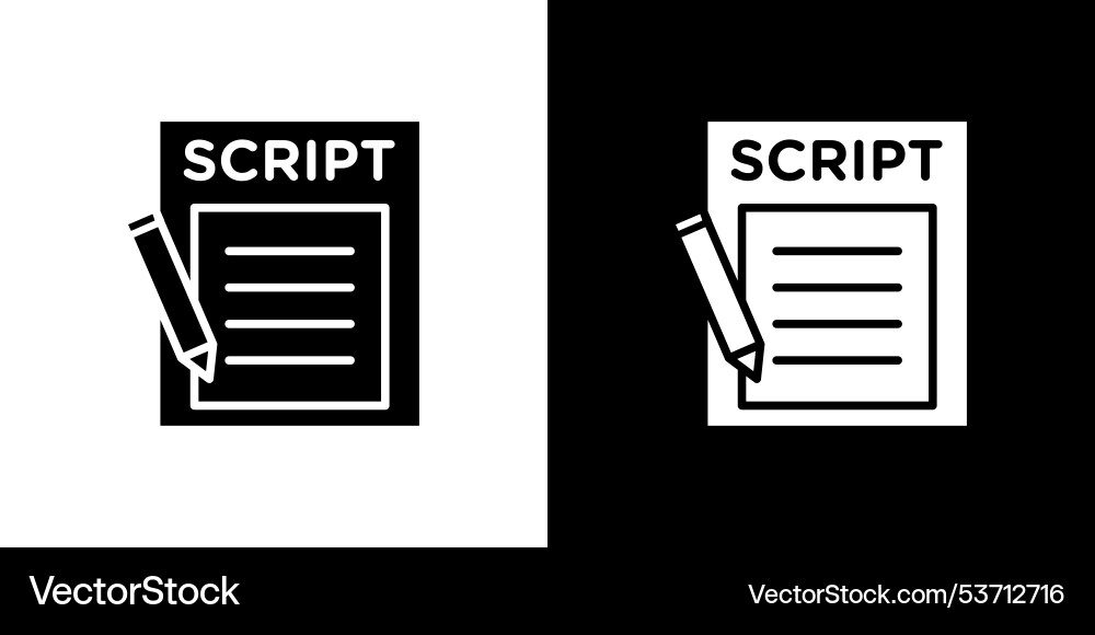 Script icon flat art in outline vector image