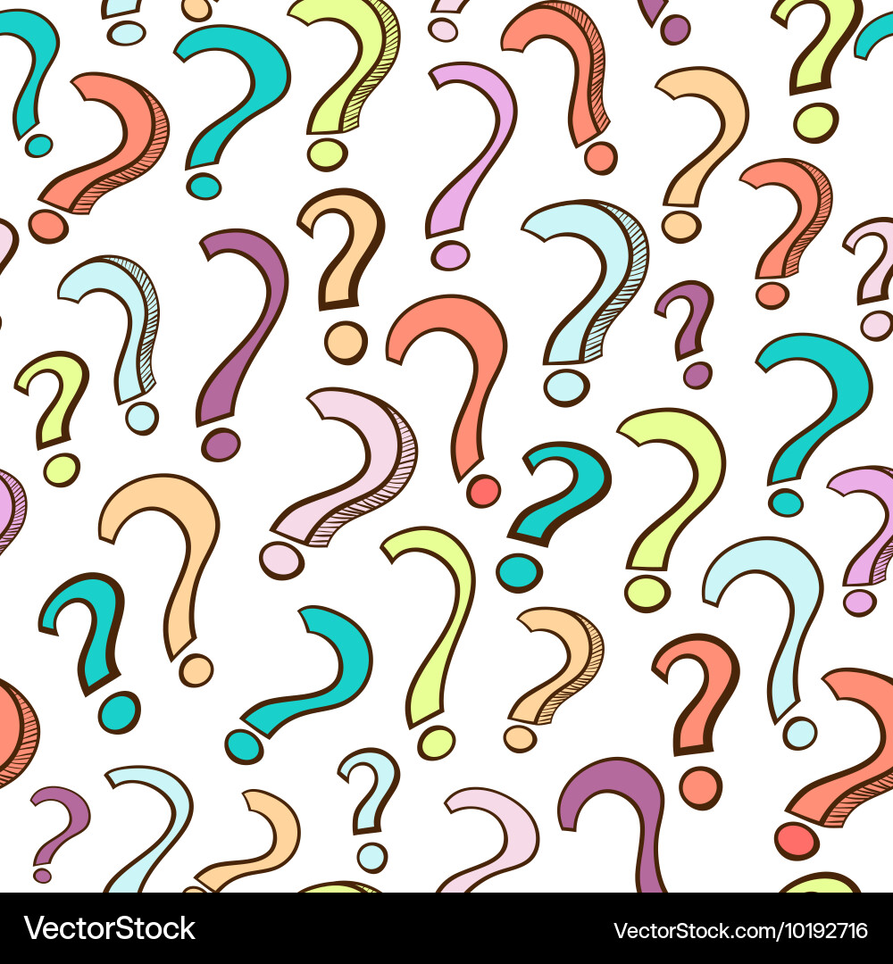 Seamless pattern with hand drawn colorful question Vector Image