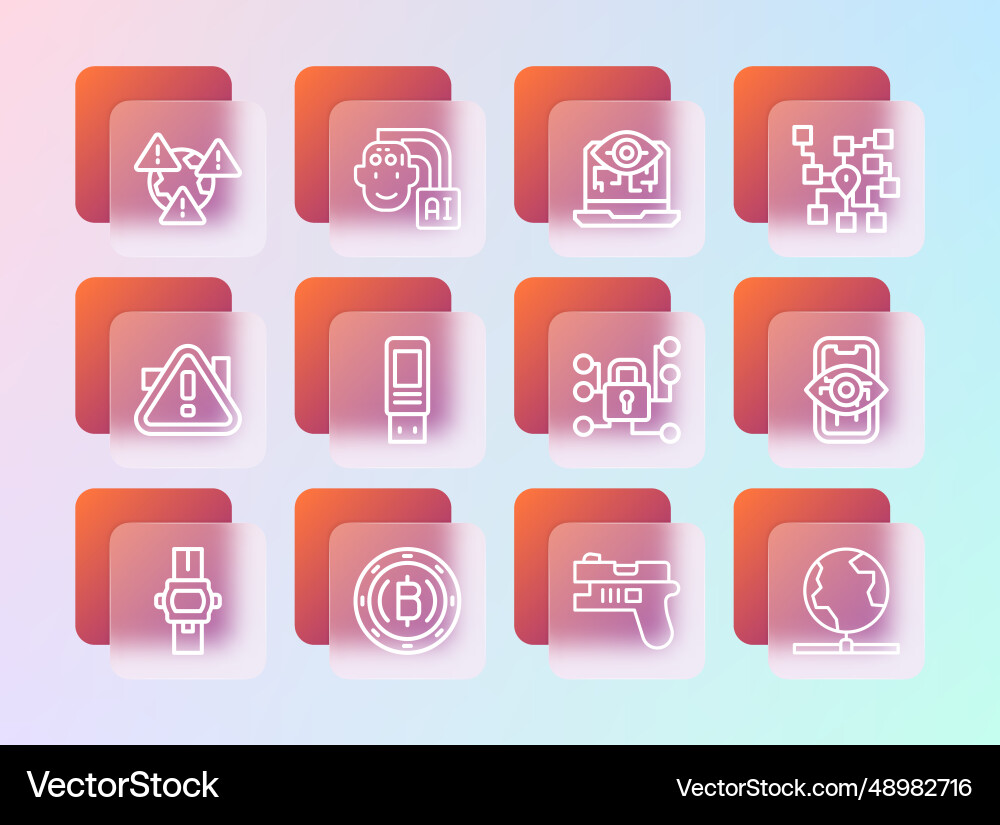 Set line neural network cryptocurrency coin Set line neural network cryptocurrency coin vector image