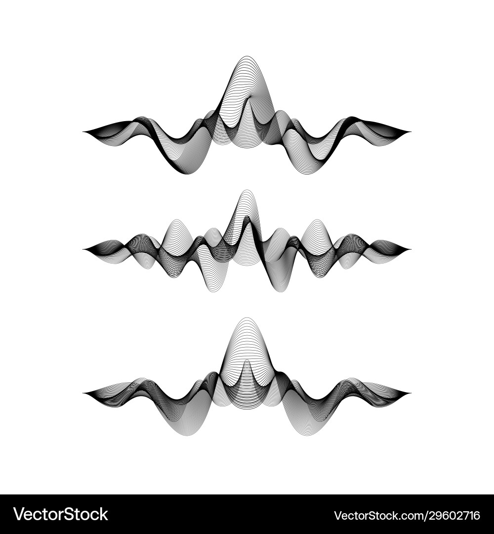 Set waveforms isolated on white background Set waveforms isolated on white background vector image