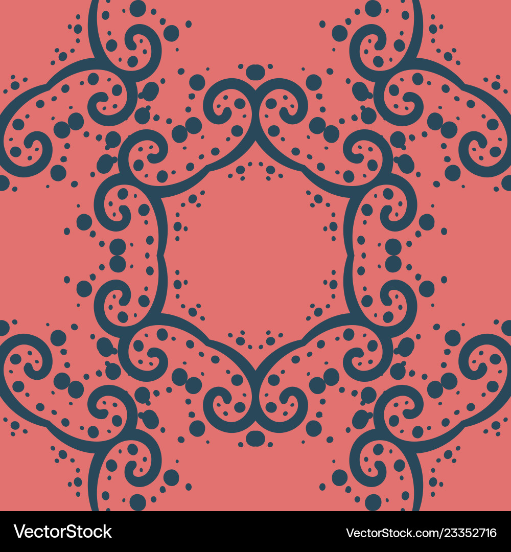 Simply symmetrical pattern on coral color Simply symmetrical pattern on coral color Vector Image