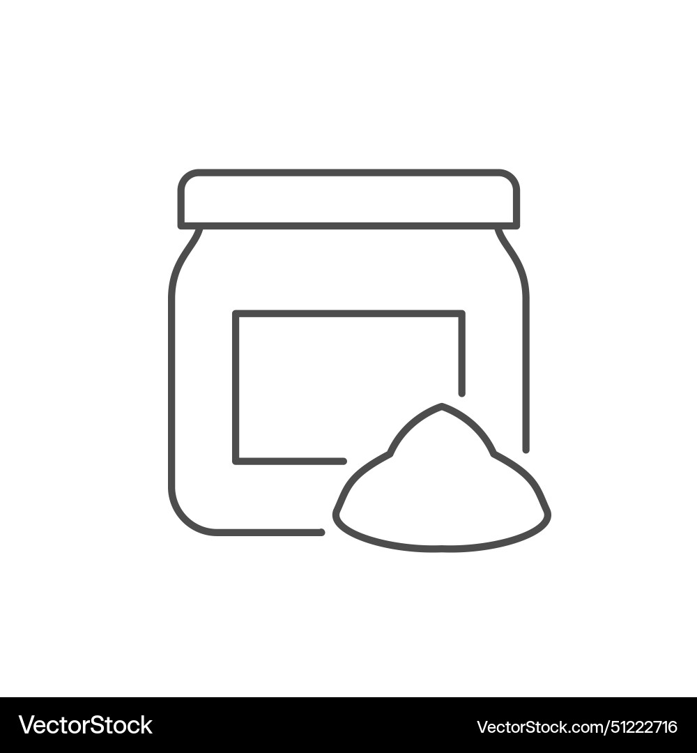 Sour cream line outline icon vector image