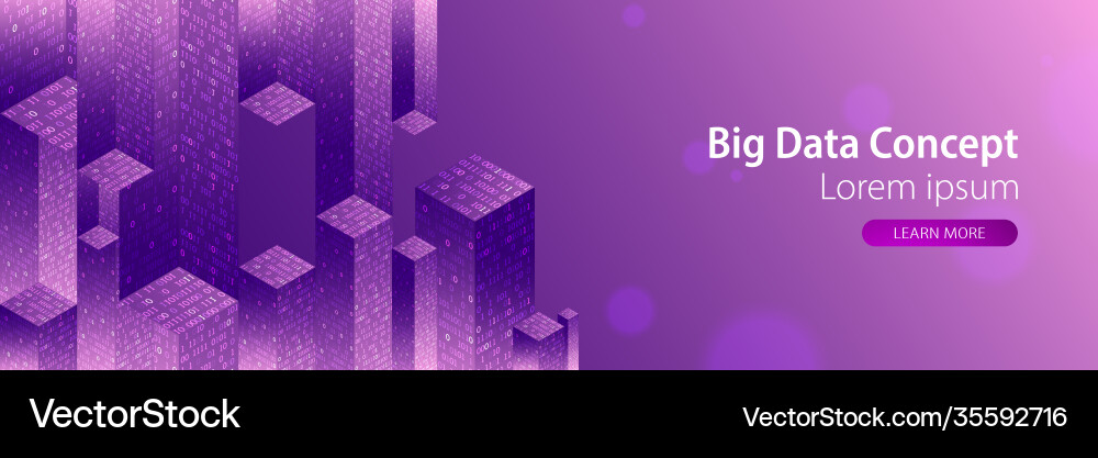 Technology background big data concept binary Technology background big data concept binary vector image