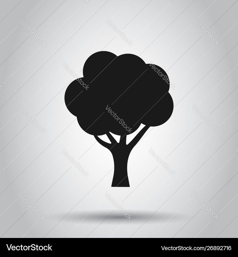 Tree sign icon in flat style branch forest Vector Image