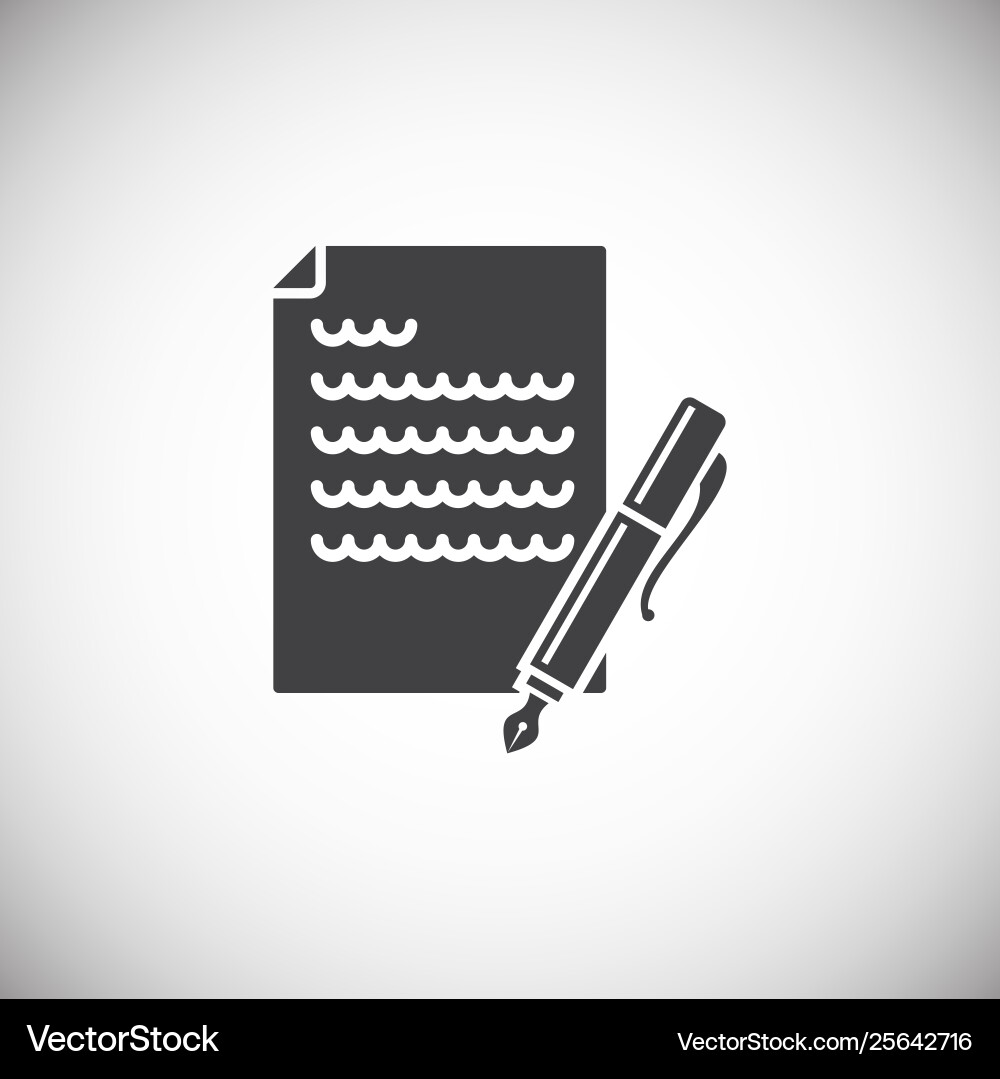 Writing related icon on background for graphic Writing related icon on background for graphic vector image
