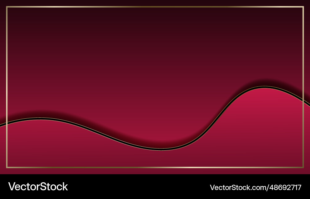 Abstract fluid with frame on red background vector image