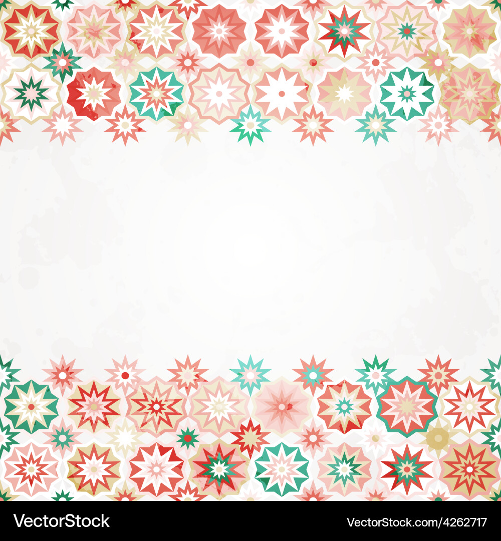 Abstract stars border seamless pattern vector image