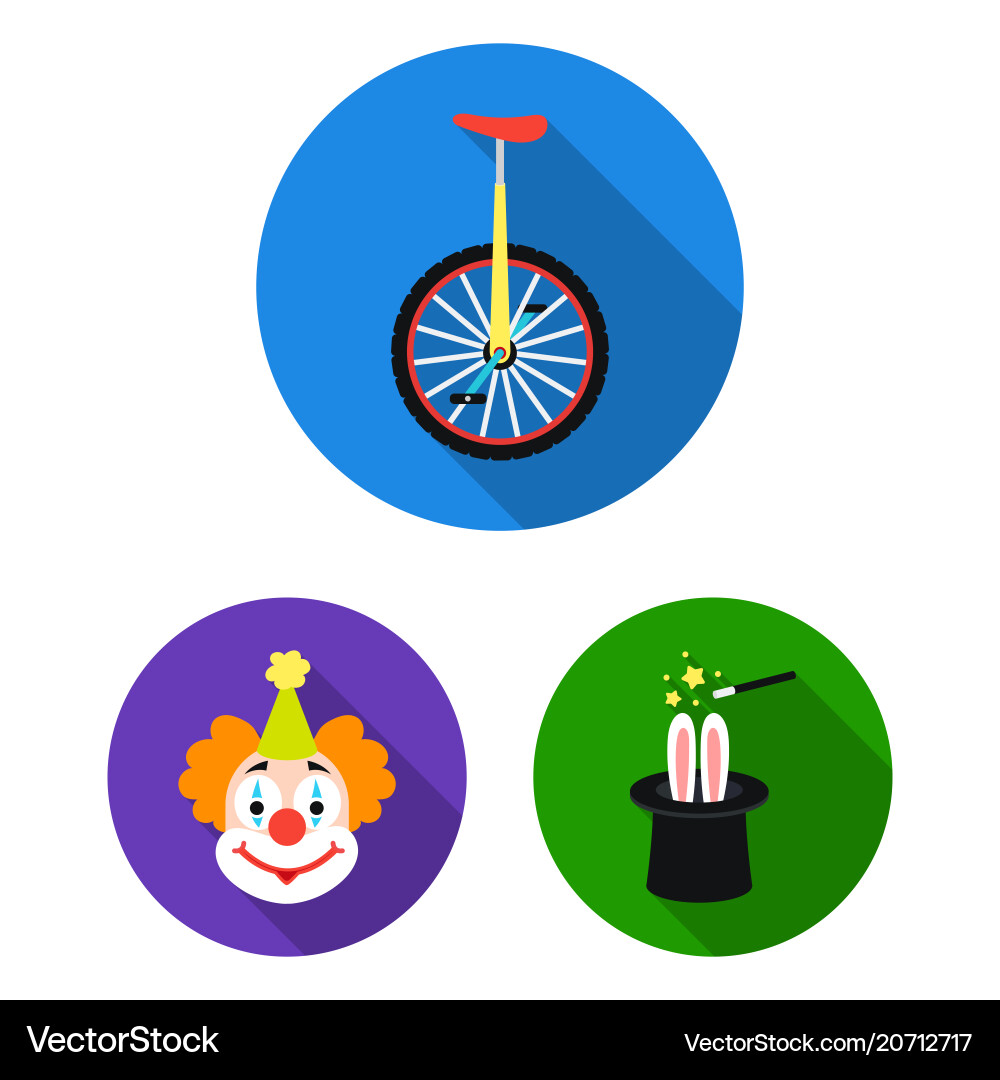 Circus and attributes flat icons in set collection Vector Image