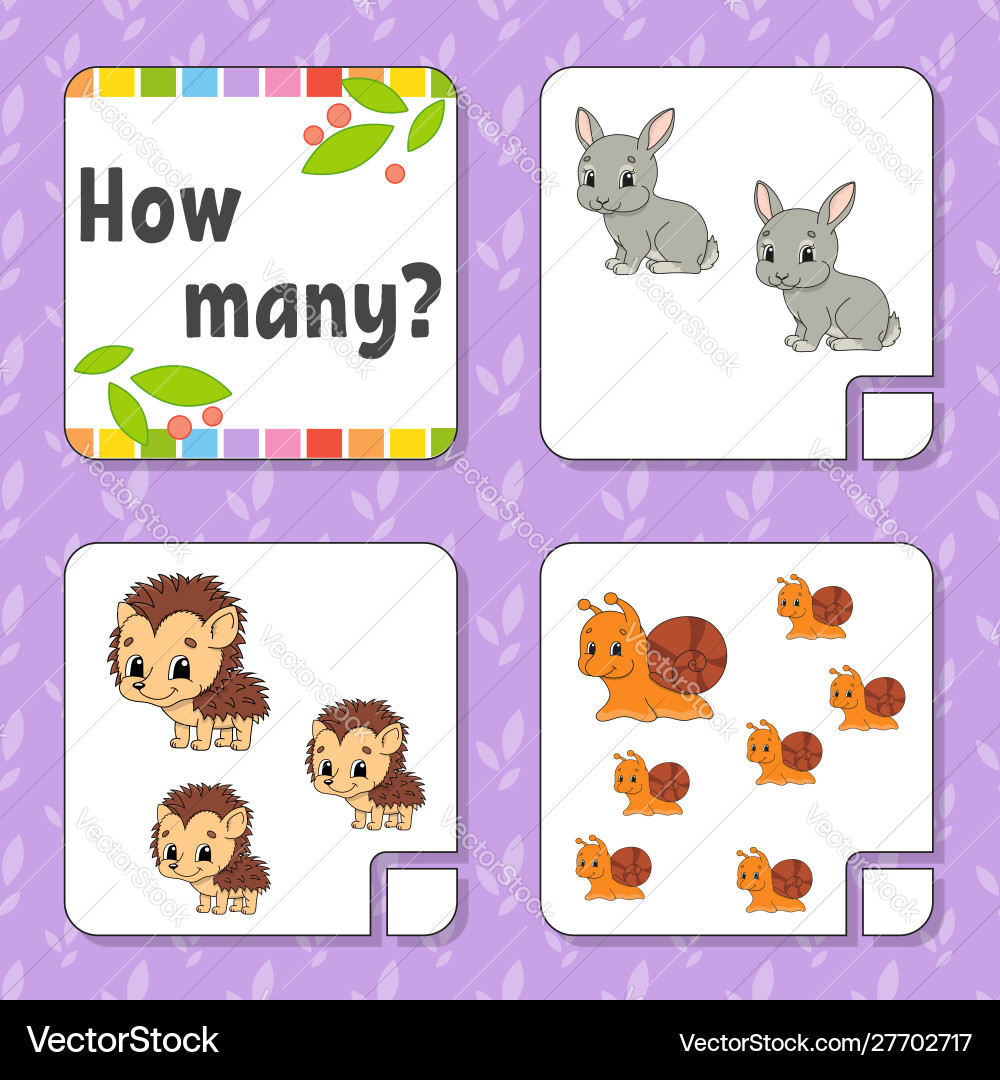 Counting game for children happy characters Counting game for children happy characters vector image