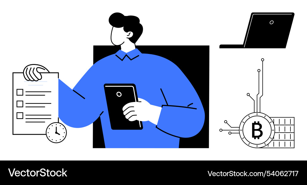 Digital business concepts with blockchain Digital business concepts with blockchain vector image