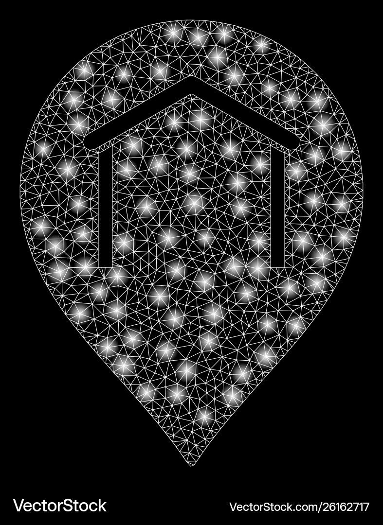 Flare mesh network hangar map marker with Vector Image
