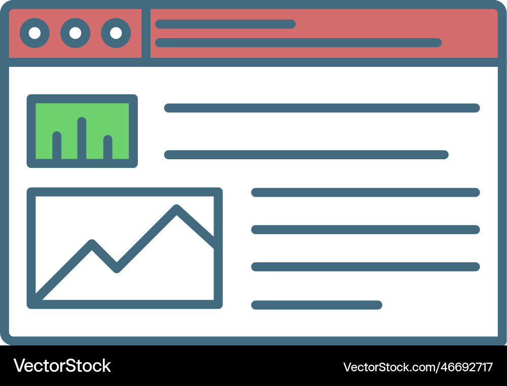 Flat webpage icon website wireframe layout vector image