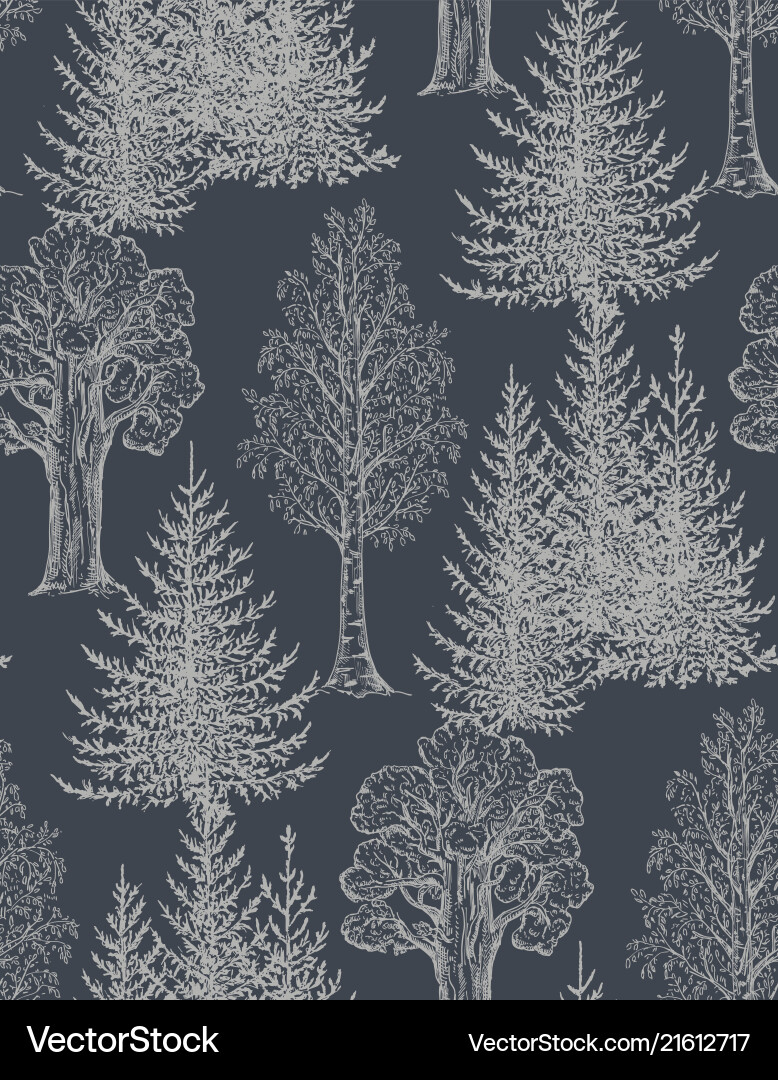 Hand-Drawn Forest Pattern vector image