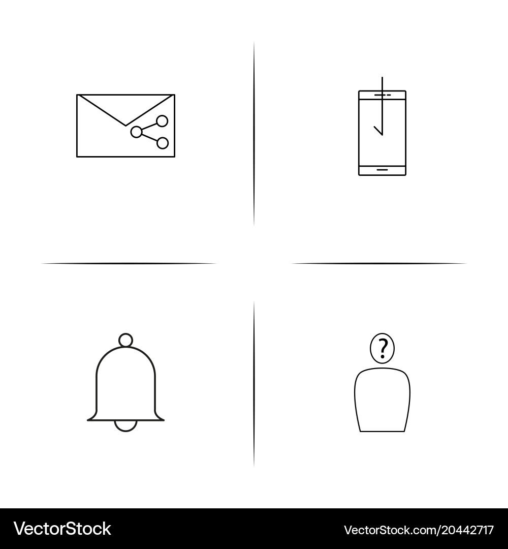 Internet of things simple linear icon setsimple vector image