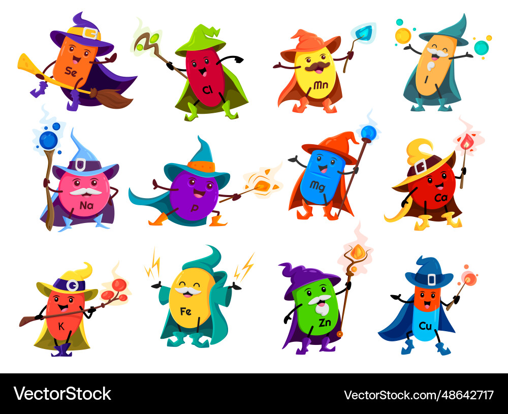Mineral Wizard Characters Vector Image