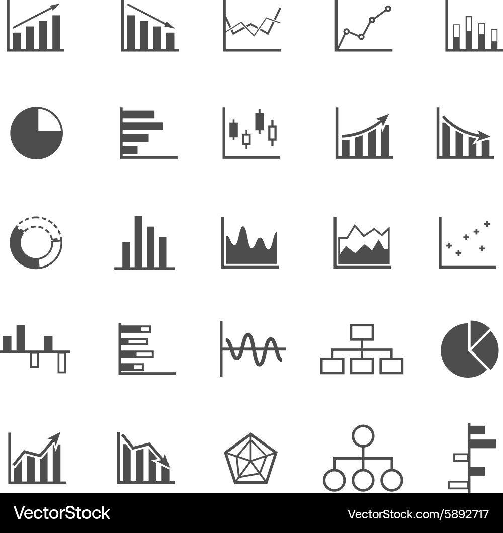 Modern Chart Icons - Diverse Graph Collection vector image