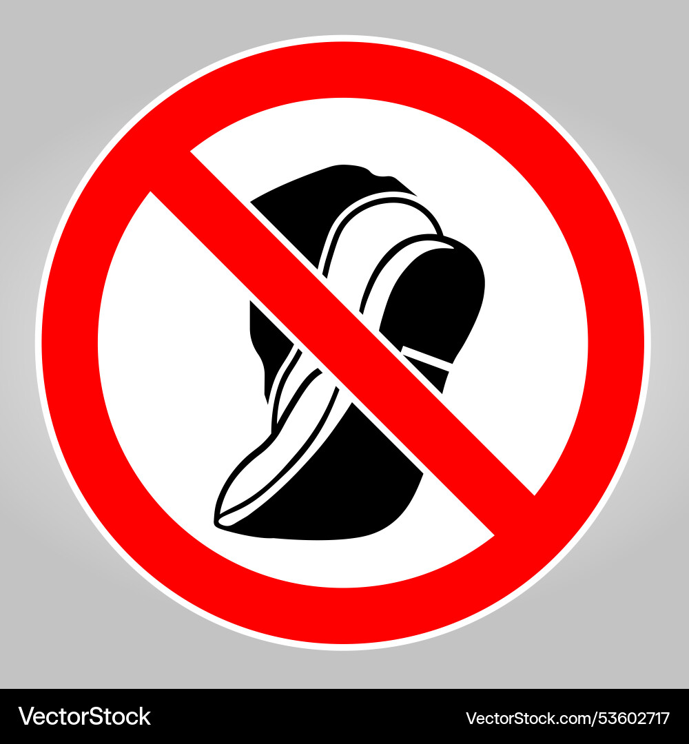 No flip-flops warning sign for public spaces No flip-flops warning sign for public spaces vector image