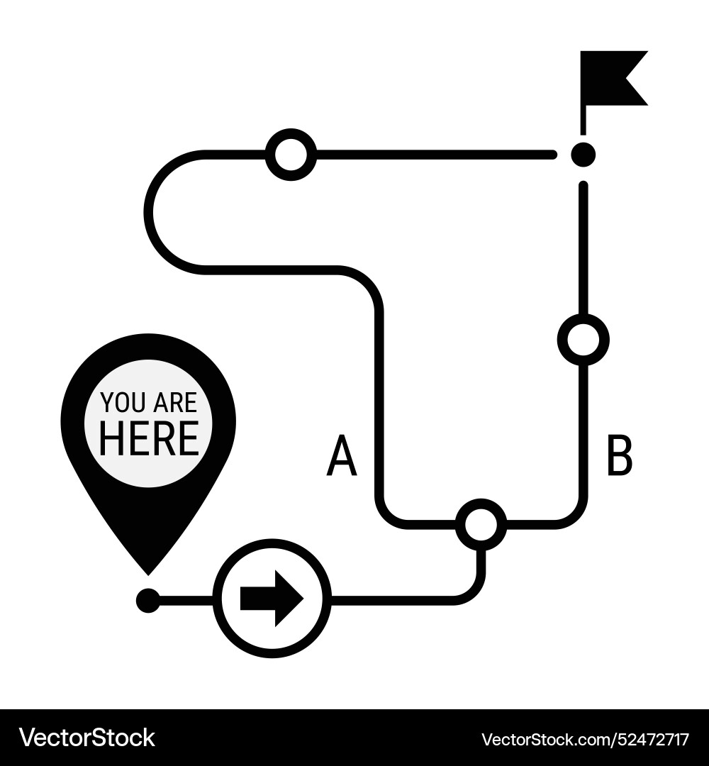 Product Roadmap With Crossroads Decision Vector Image