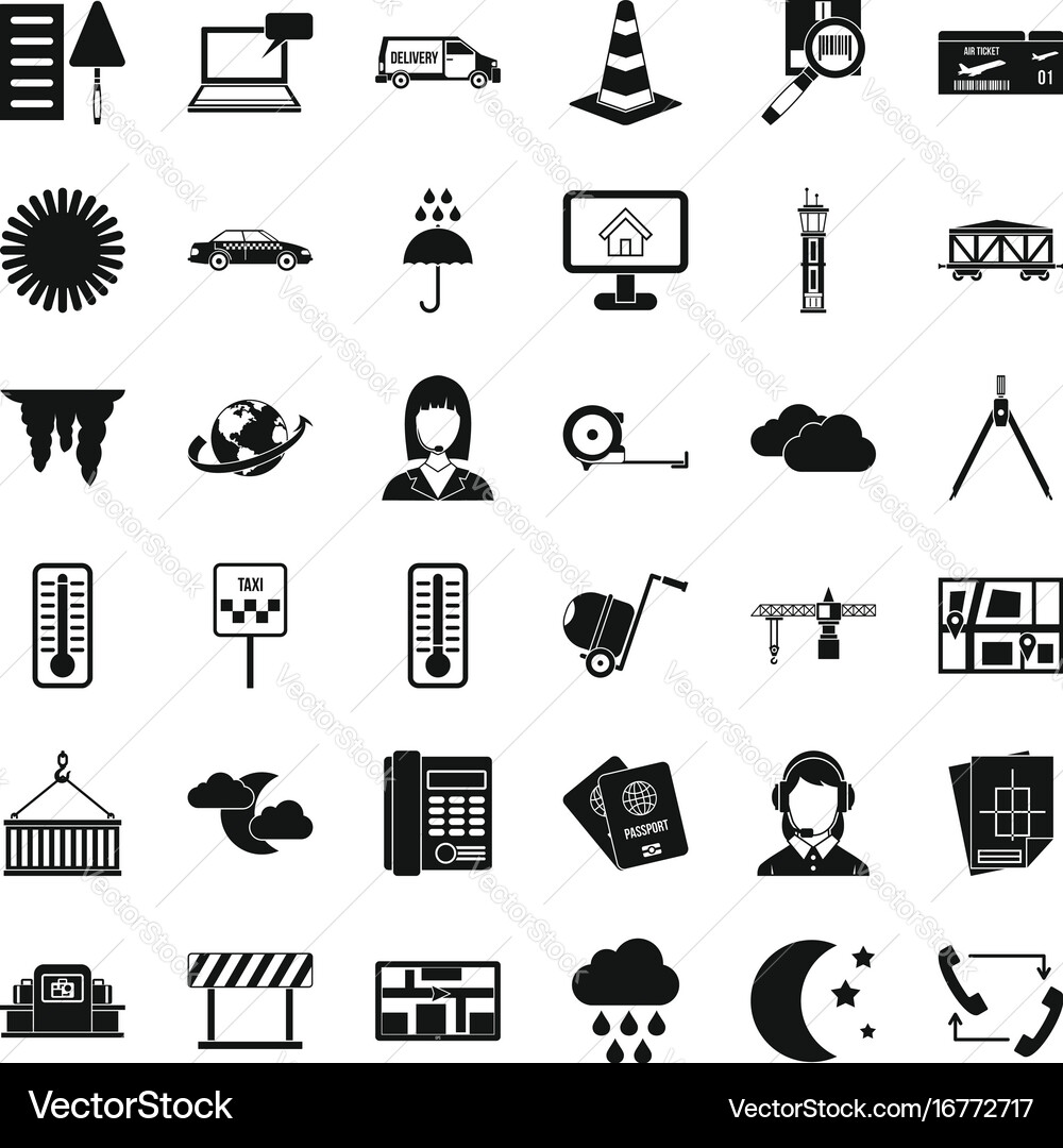 Professional dispatcher icons set simple style vector image