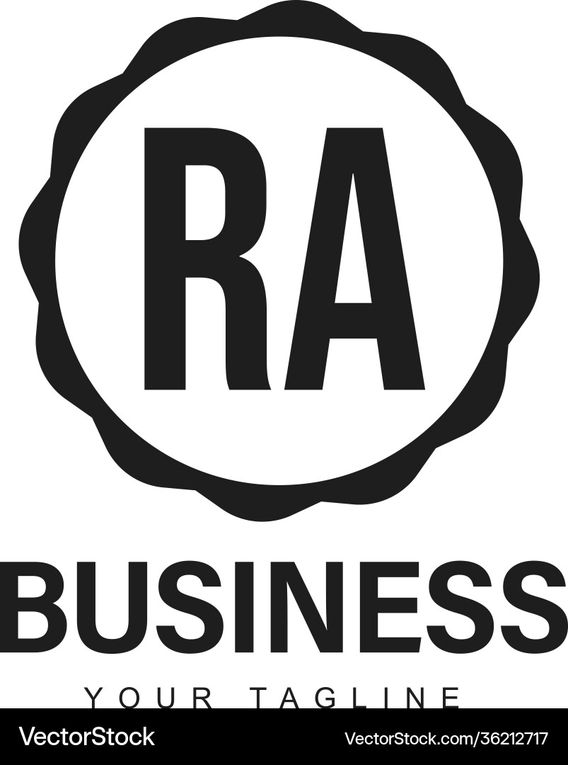 Ra initial a logo design with abstract style Ra initial a logo design with abstract style vector image