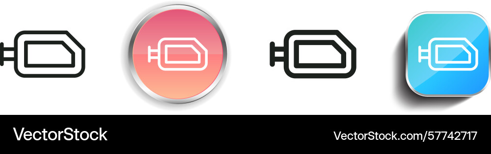 Rearview icon thin linear regular and button Rearview icon thin linear regular and button Vector Image