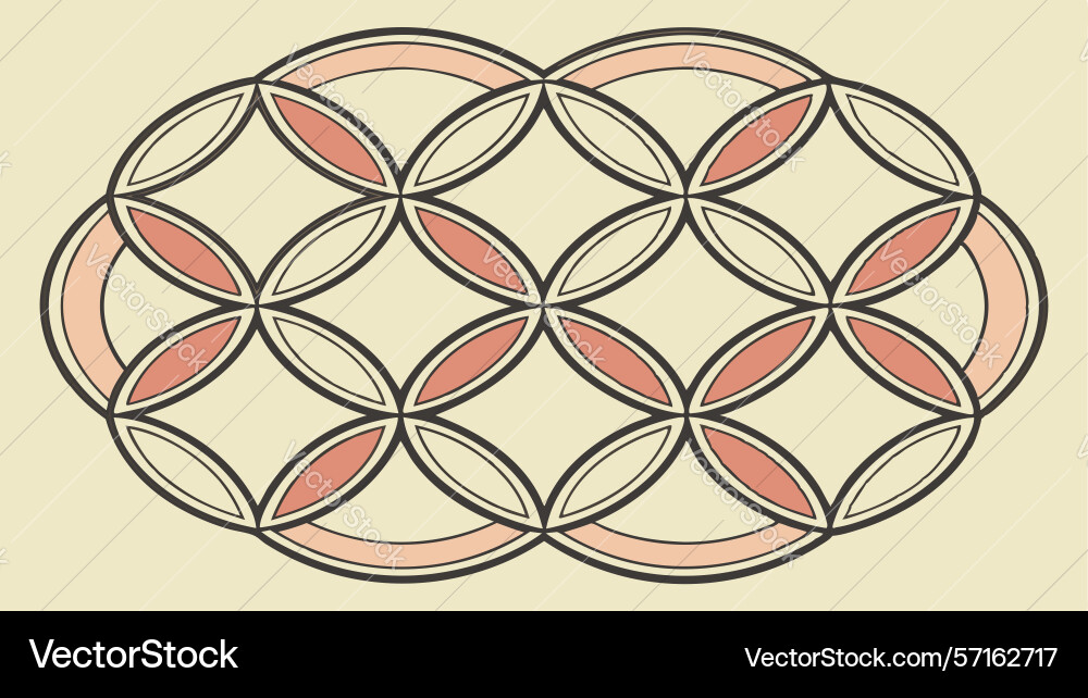 Seamless geometric pattern interlocking circles vector image