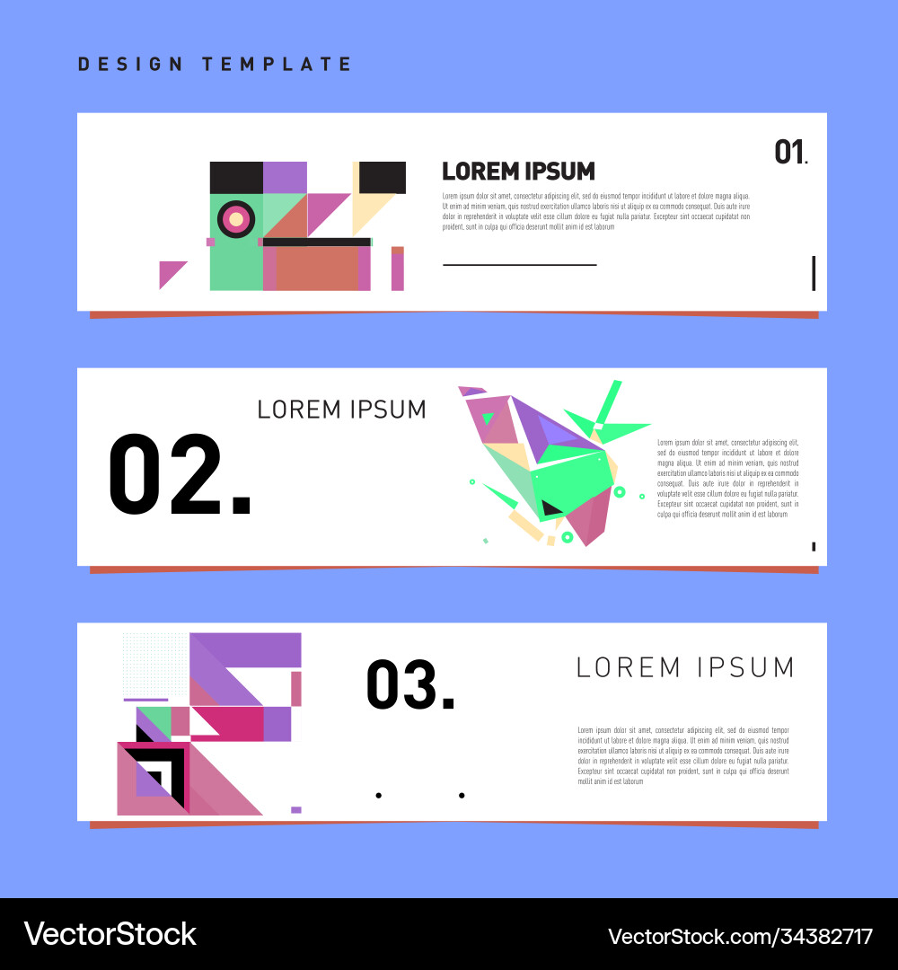 Set abstract banner web design template retro Set abstract banner web design template retro Vector Image