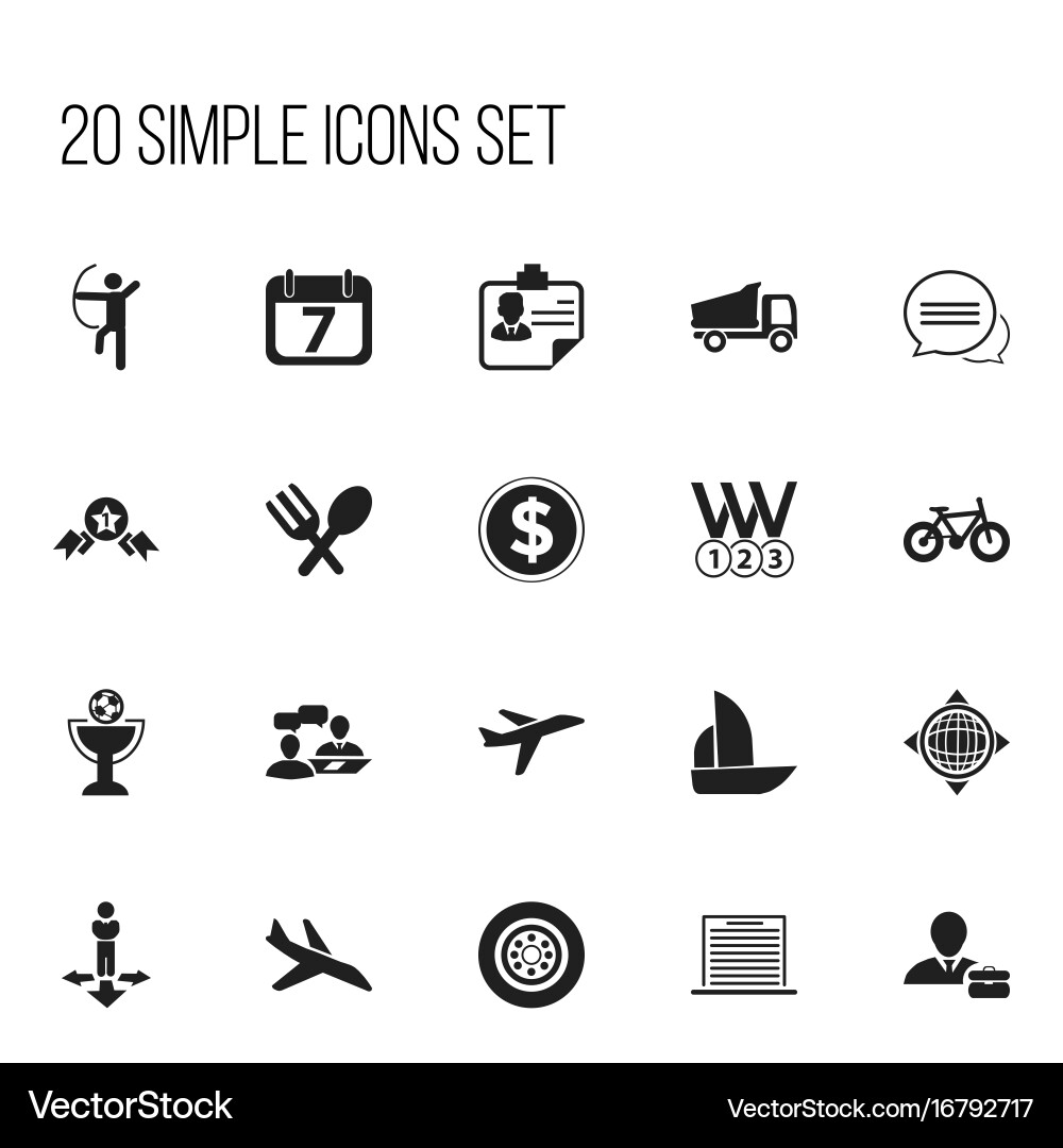 Set of 20 editable complex icons includes symbols vector image