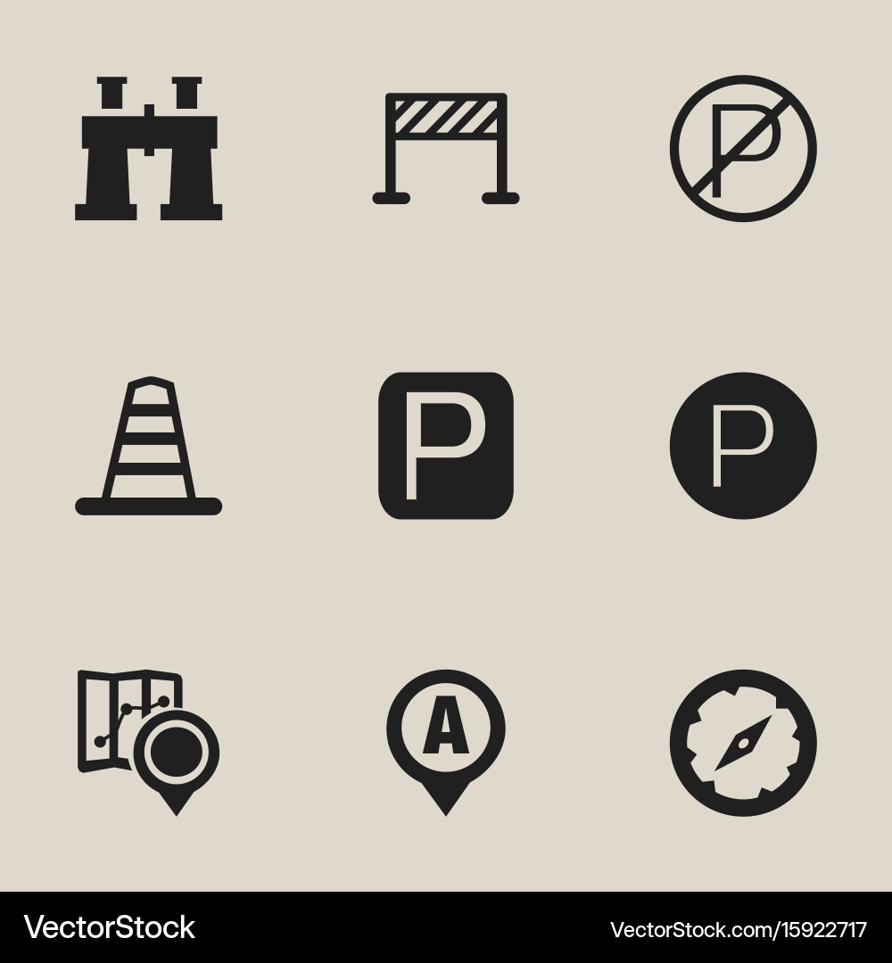 Set of 9 editable location icons includes symbols vector image