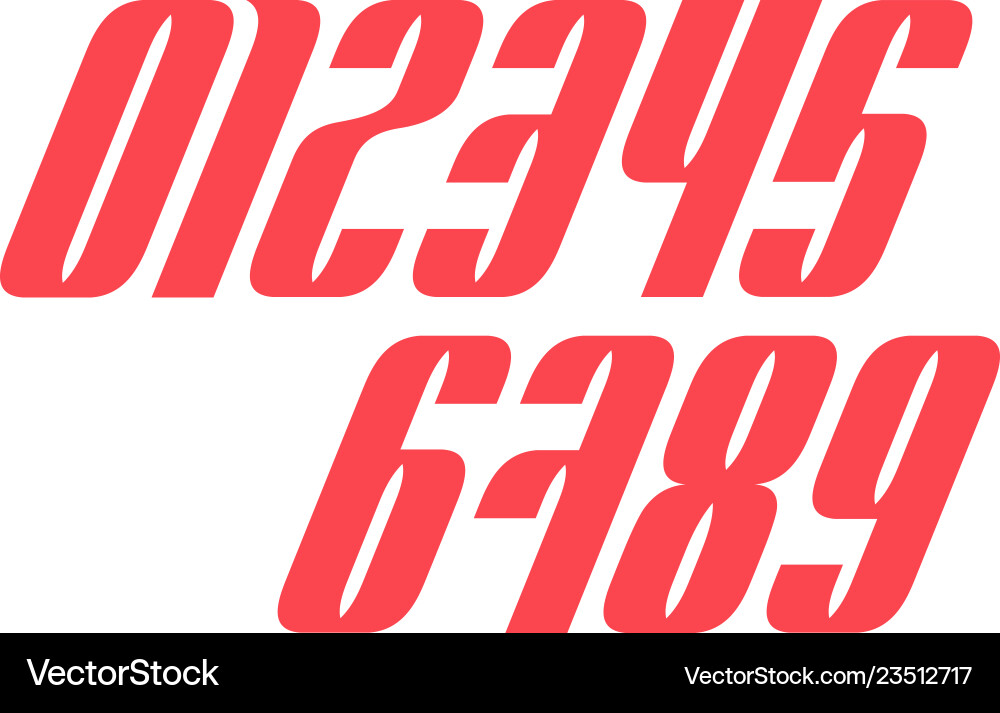 Set of ten numbers form zero to nine number Set of ten numbers form zero to nine number vector image