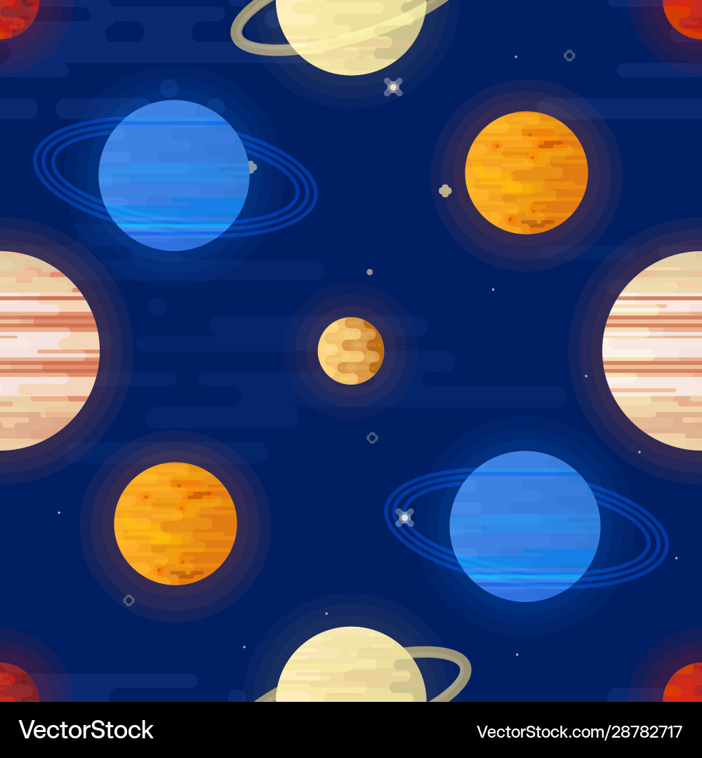 Space print seamless pattern different Vector Image